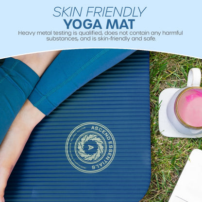 Yoga Mat 10 Mm Thickness with Carry Strap | Lightweight and Non Slip Yoga Mat for Pilates, Yoga