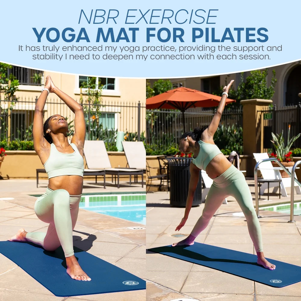 Yoga Mat 10 Mm Thickness with Carry Strap | Lightweight and Non Slip Yoga Mat for Pilates, Yoga