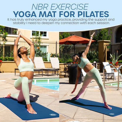 Yoga Mat 10 Mm Thickness with Carry Strap | Lightweight and Non Slip Yoga Mat for Pilates, Yoga